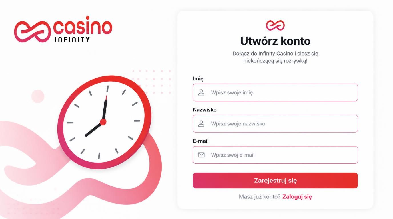 formularz rejestracyjny z elementem zegara